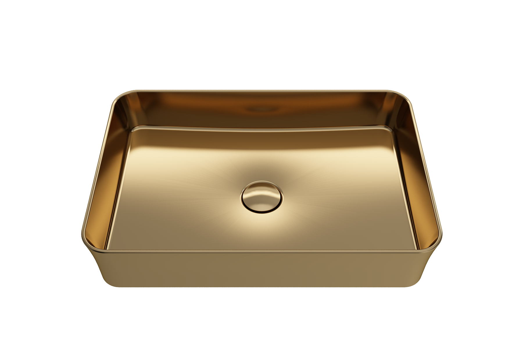 BOCCHI Sottile 22" Rectangle Vessel Fireclay Bathroom Sink, Matte Gold, 1476-403-0125