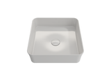 BOCCHI Sottile 15" Square Vessel Fireclay Bathroom Sink, White, 1477-001-0125