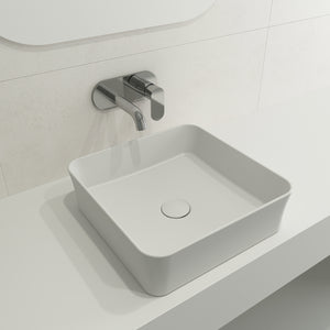 Alternate Image for BOCCHI Sottile 15" Square Vessel Fireclay Bathroom Sink, Matte White, 1477-002-0125