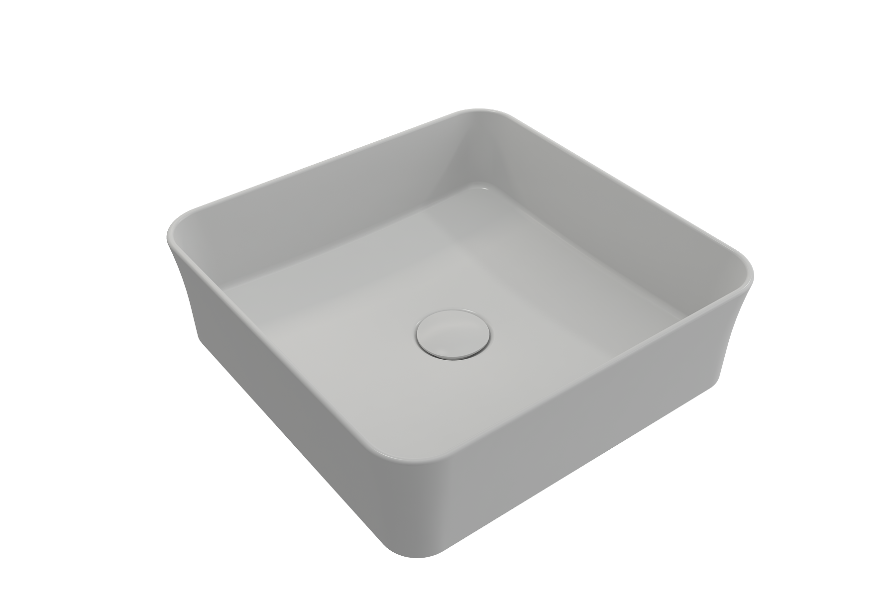 BOCCHI Sottile 15" Square Vessel Fireclay Bathroom Sink, Matte White, 1477-002-0125