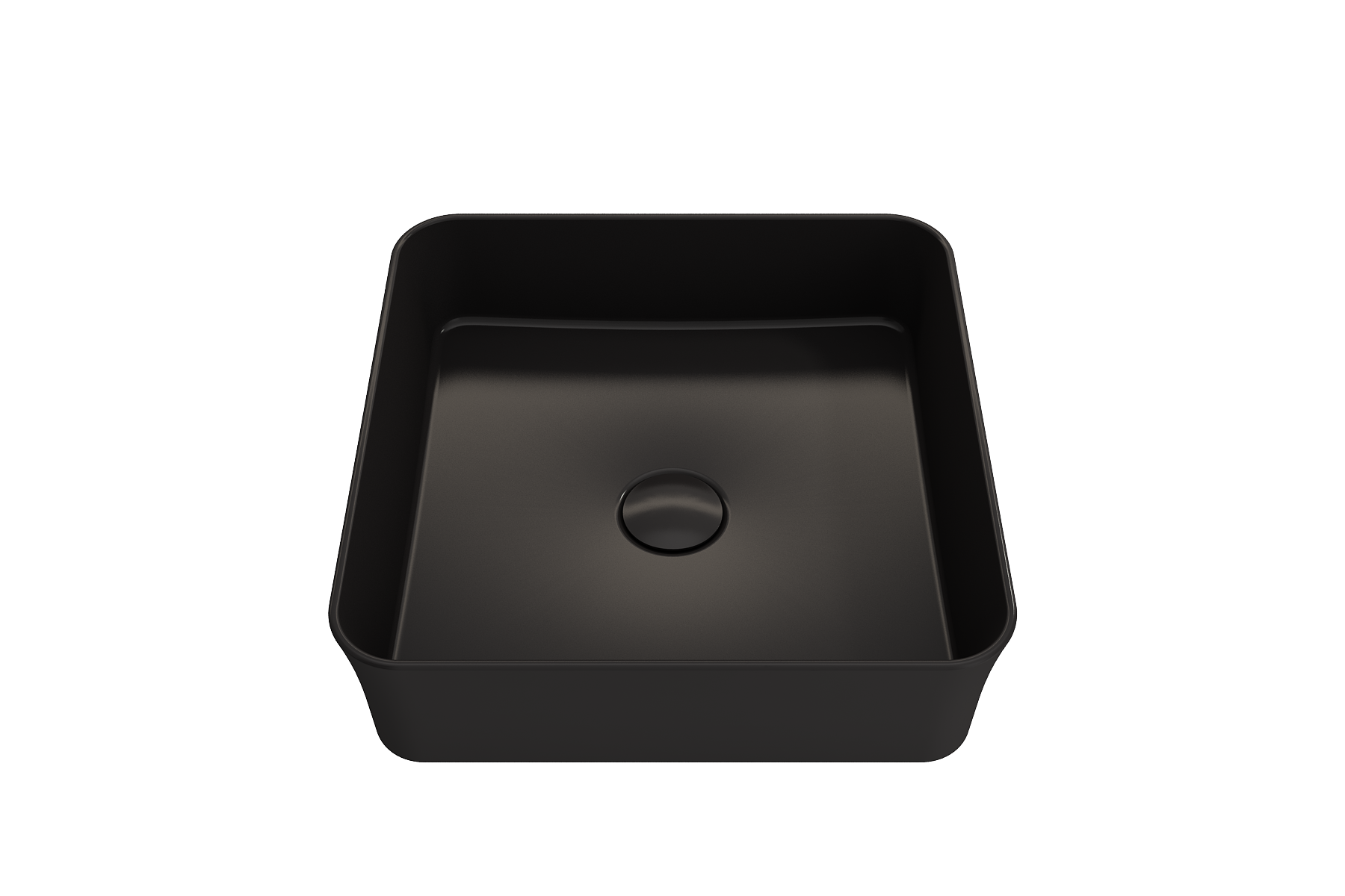BOCCHI Sottile 15" Square Vessel Fireclay Bathroom Sink, Matte Black, 1477-004-0125