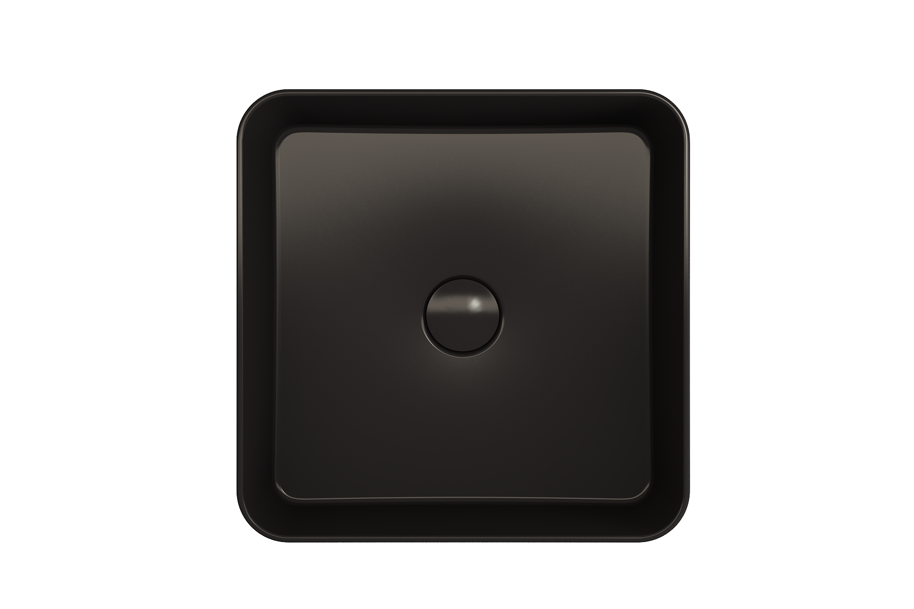 BOCCHI Sottile 15" Square Vessel Fireclay Bathroom Sink, Matte Black, 1477-004-0125