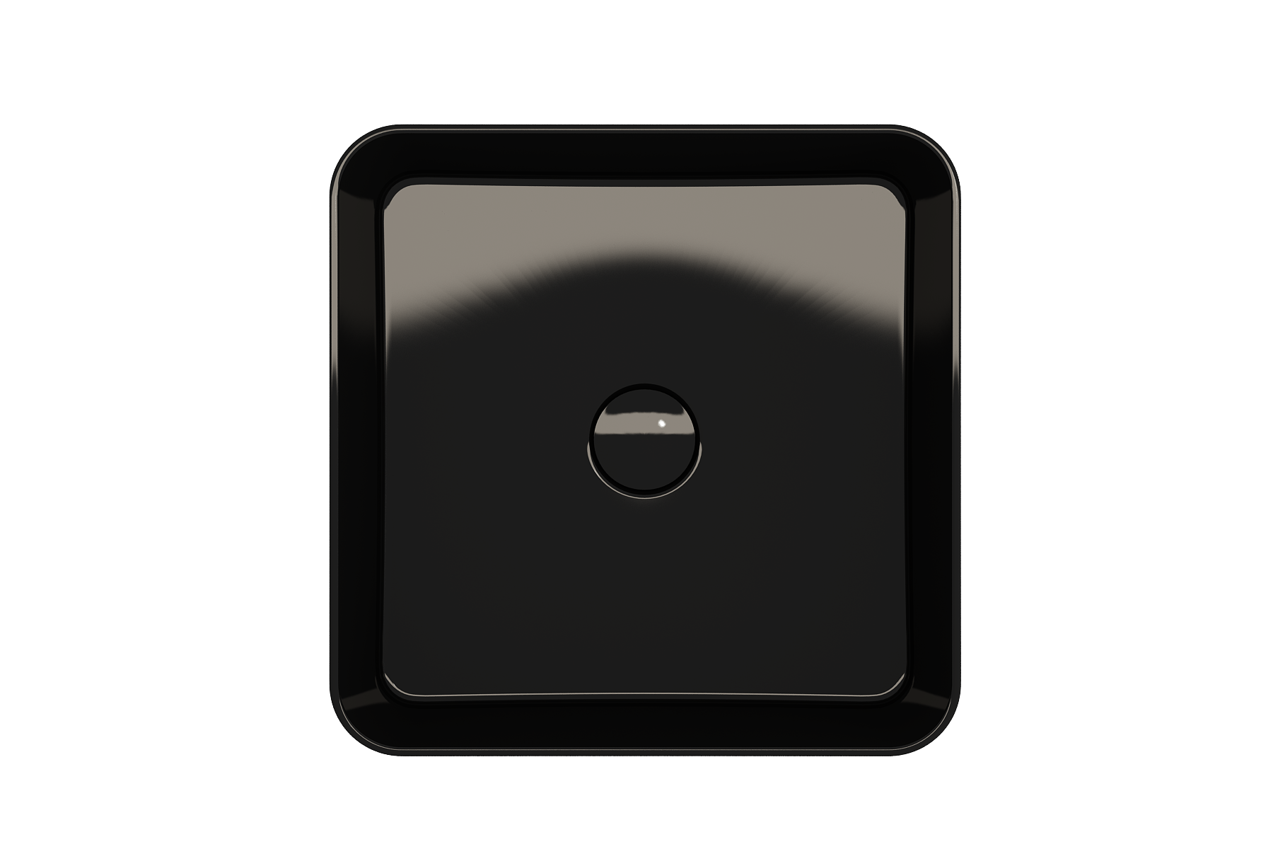 BOCCHI Sottile 15" Square Vessel Fireclay Bathroom Sink, Black, 1477-005-0125
