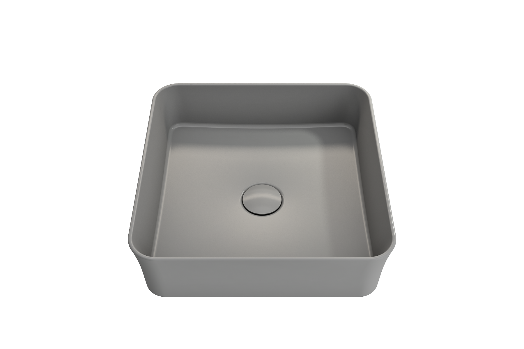 BOCCHI Sottile 15" Square Vessel Fireclay Bathroom Sink, Matte Gray, 1477-006-0125