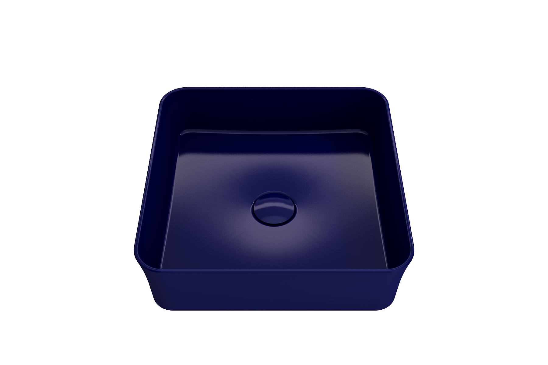 BOCCHI Sottile 15" Square Vessel Fireclay Bathroom Sink, Sapphire Blue, 1477-010-0125