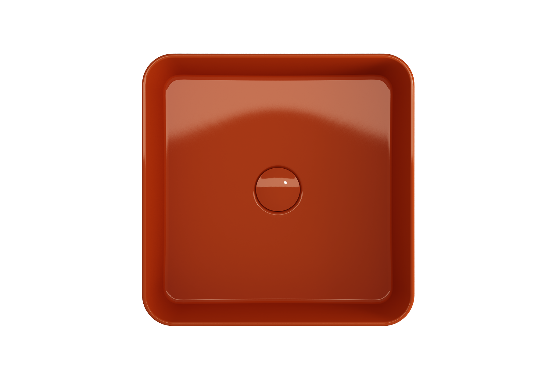 BOCCHI Sottile 15" Square Vessel Fireclay Bathroom Sink, Orange, 1477-012-0125