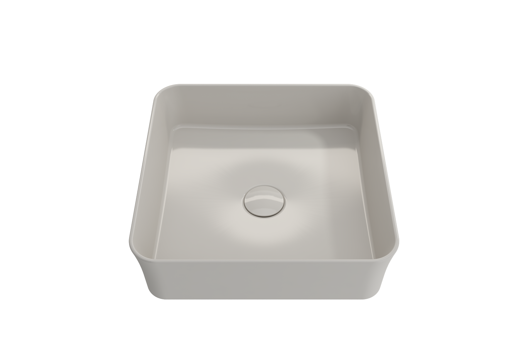 BOCCHI Sottile 15" Square Vessel Fireclay Bathroom Sink, Biscuit, 1477-014-0125