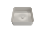 BOCCHI Sottile 15" Square Vessel Fireclay Bathroom Sink, Biscuit, 1477-014-0125