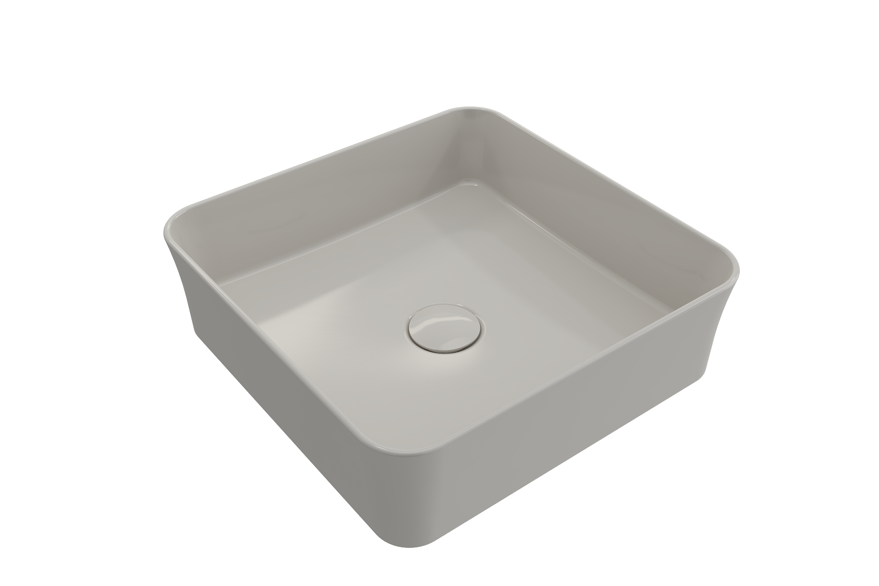 BOCCHI Sottile 15" Square Vessel Fireclay Bathroom Sink, Biscuit, 1477-014-0125