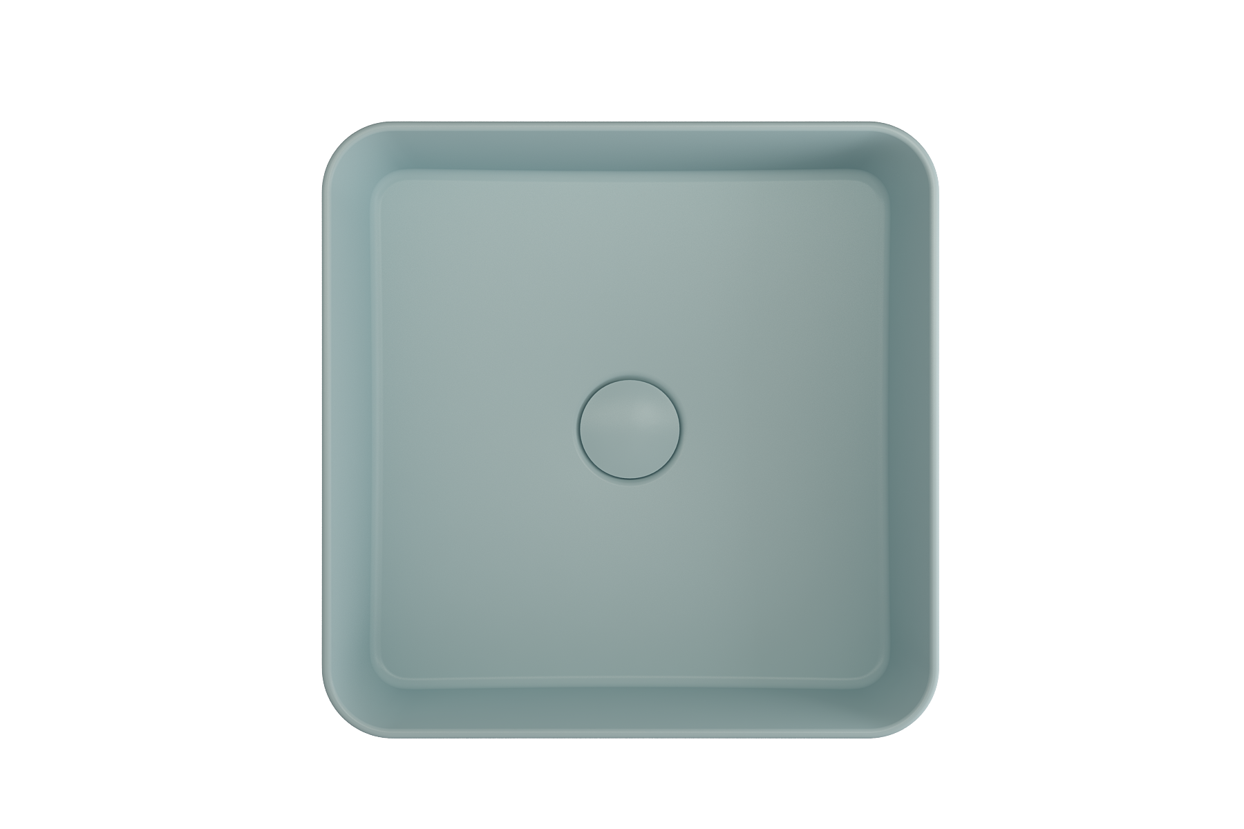 BOCCHI Sottile 15" Square Vessel Fireclay Bathroom Sink, Matte Ice Blue, 1477-029-0125