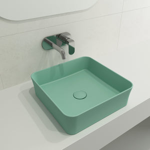 Alternate Image for BOCCHI Sottile 15" Square Vessel Fireclay Bathroom Sink, Matte Mint Green, 1477-033-0125