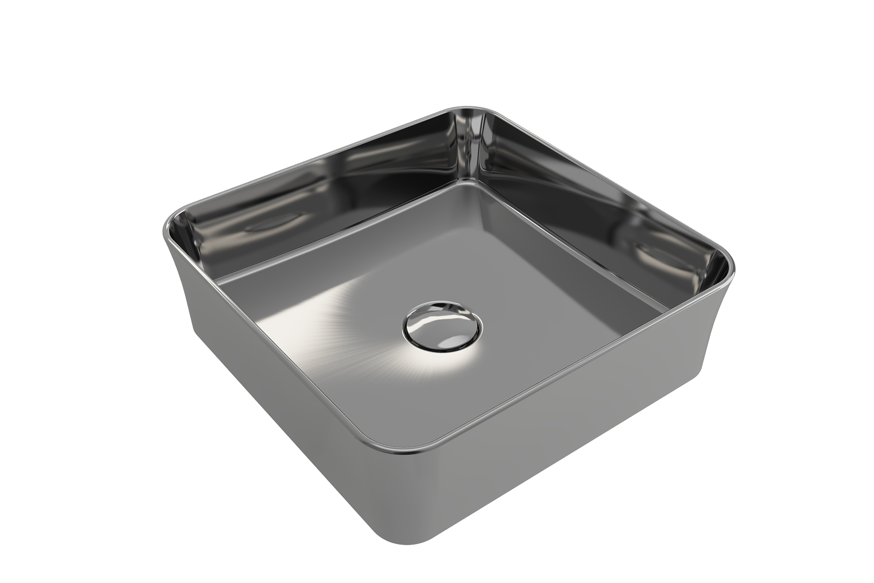 BOCCHI Sottile 15" Square Vessel Fireclay Bathroom Sink, Platinum, 1477-401-0125