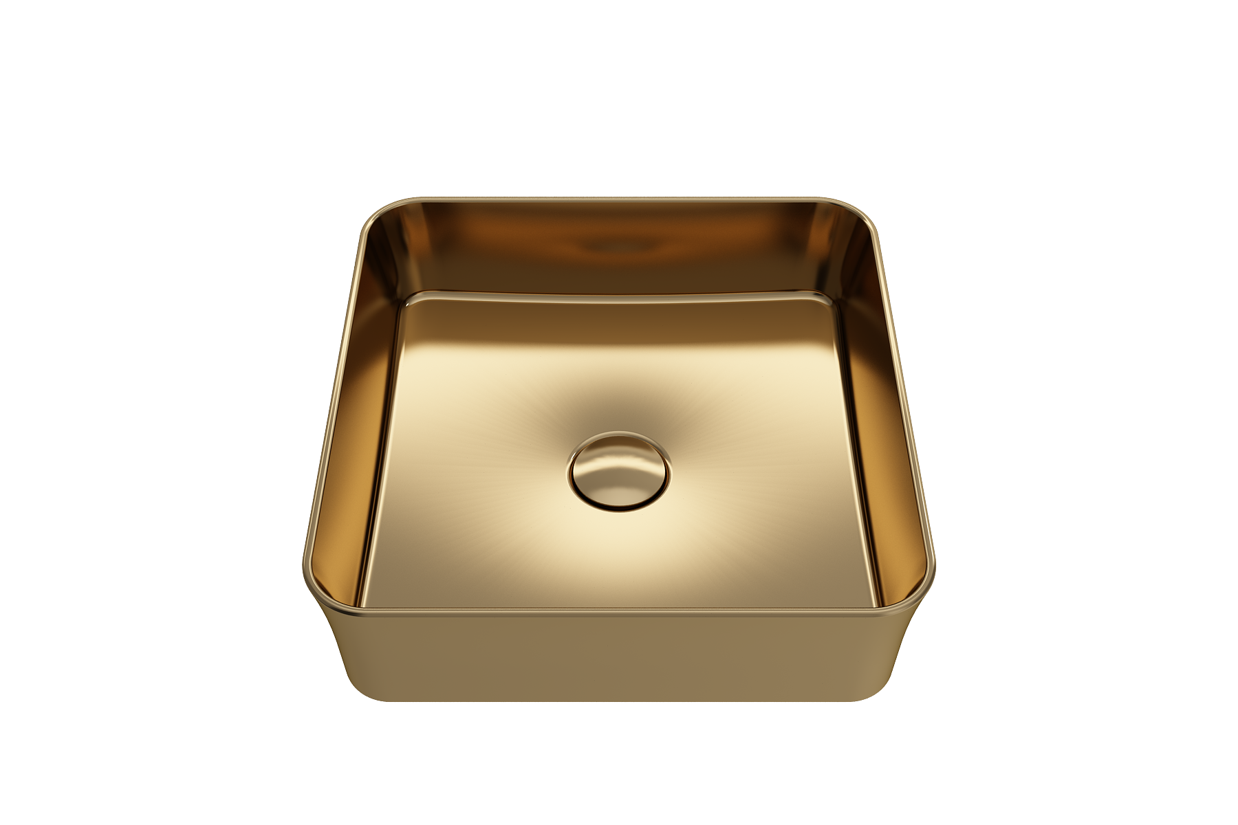 BOCCHI Sottile 15" Square Vessel Fireclay Bathroom Sink, Matte Gold, 1477-403-0125