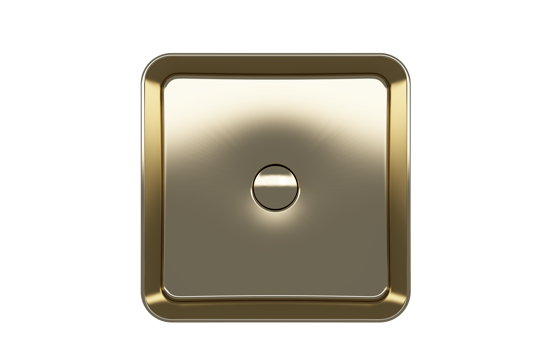 BOCCHI Sottile 15" Square Vessel Fireclay Bathroom Sink, Matte Gold, 1477-403-0125