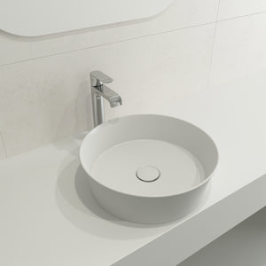 Alternate Image for BOCCHI Sottile 15" Round Vessel Fireclay Bathroom Sink, Matte White, 1478-002-0125