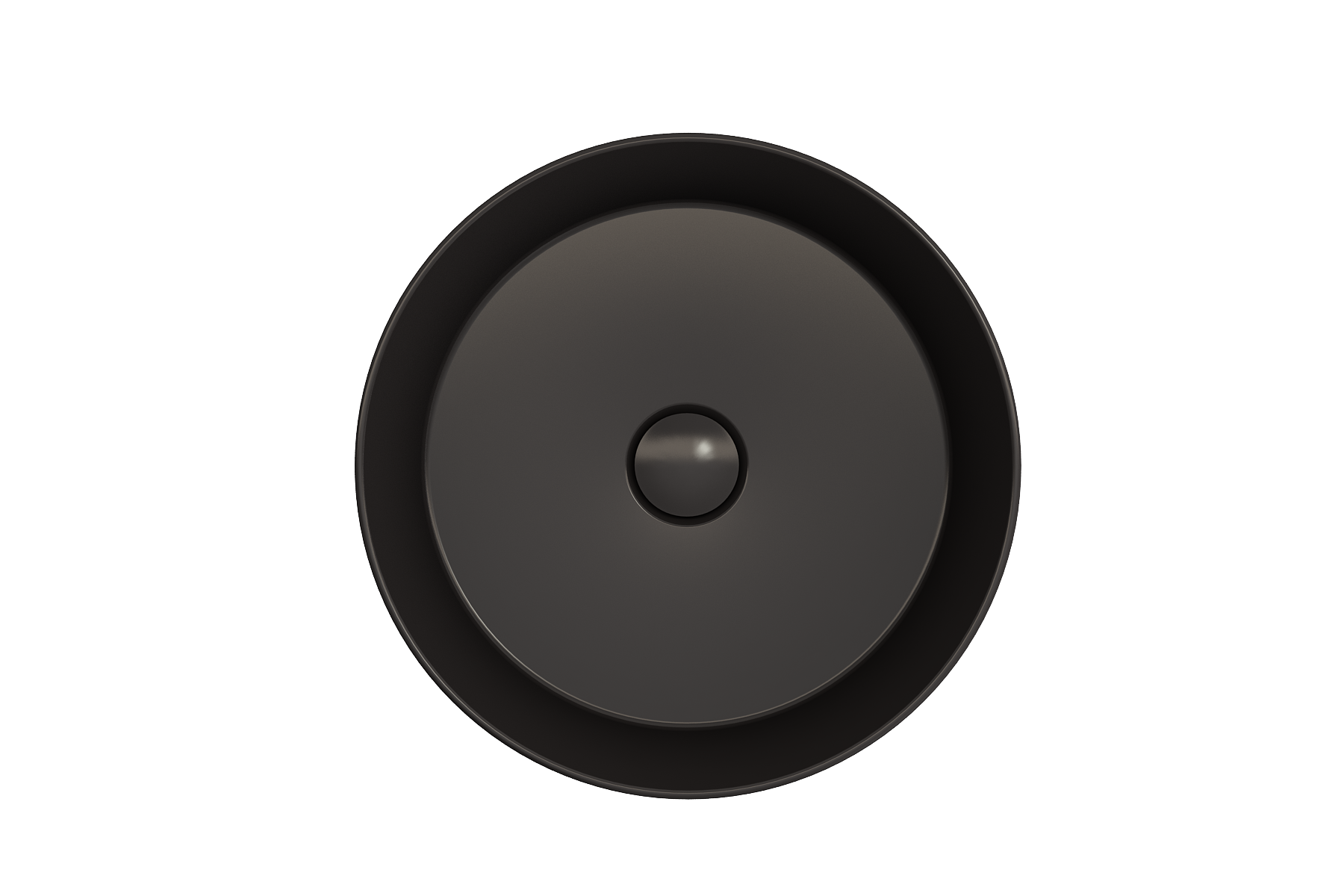 BOCCHI Sottile 15" Round Vessel Fireclay Bathroom Sink, Matte Black, 1478-004-0125