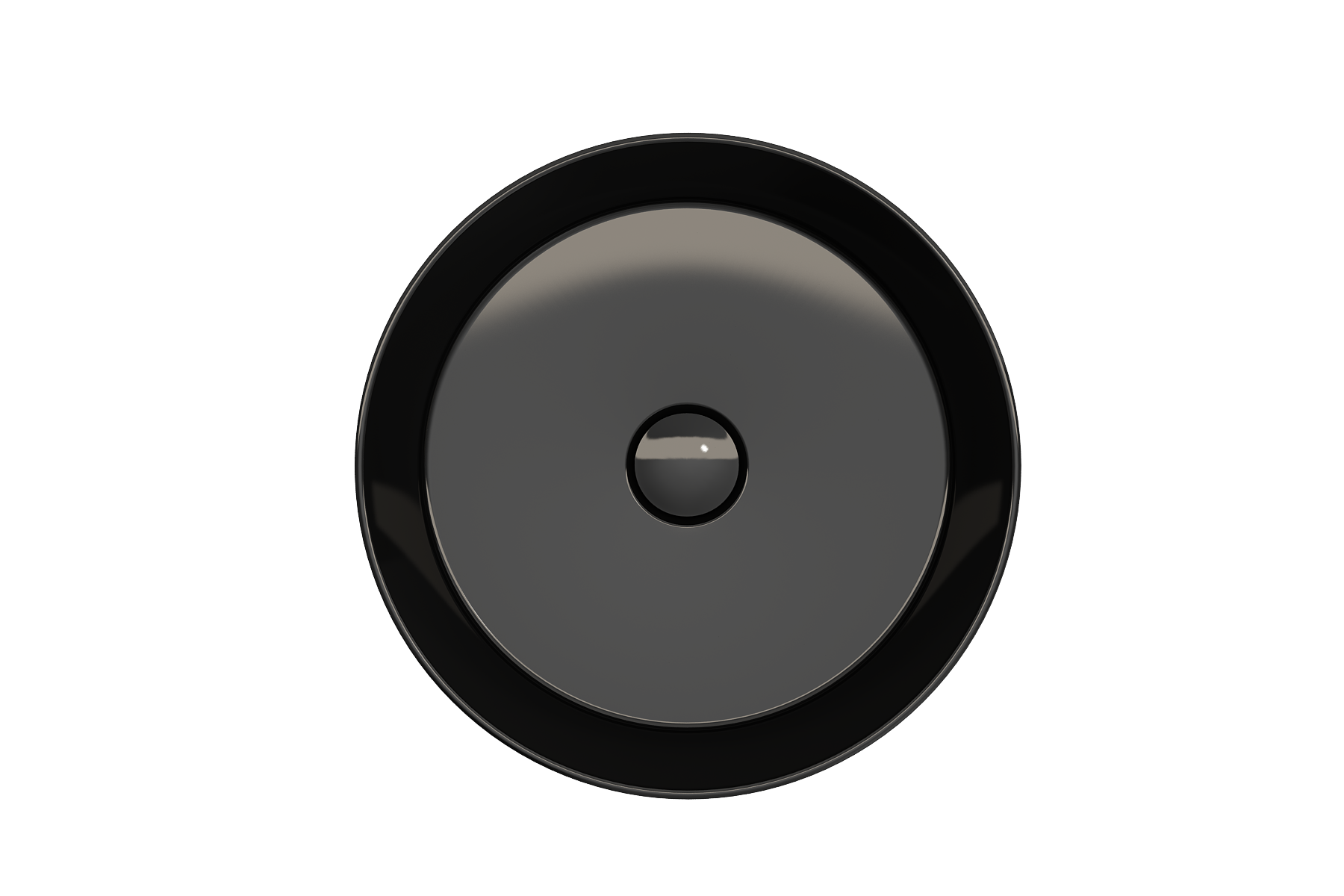 BOCCHI Sottile 15" Round Vessel Fireclay Bathroom Sink, Black, 1478-005-0125