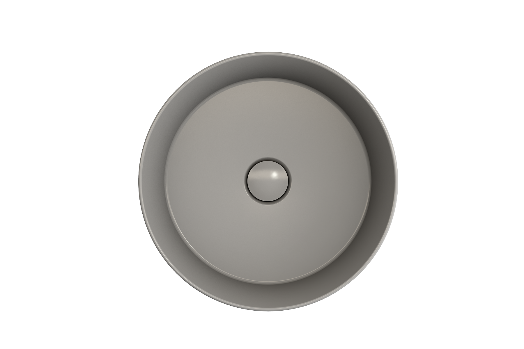 BOCCHI Sottile 15" Round Vessel Fireclay Bathroom Sink, Matte Gray, 1478-006-0125