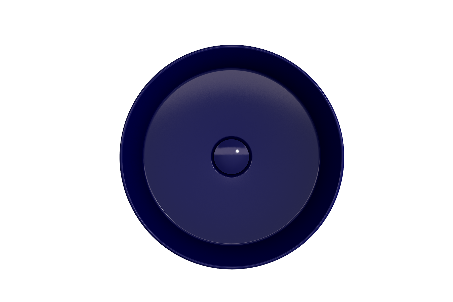 BOCCHI Sottile 15" Round Vessel Fireclay Bathroom Sink, Sapphire Blue, 1478-010-0125