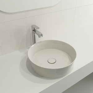 Alternate Image for BOCCHI Sottile 15" Round Vessel Fireclay Bathroom Sink, Biscuit, 1478-014-0125