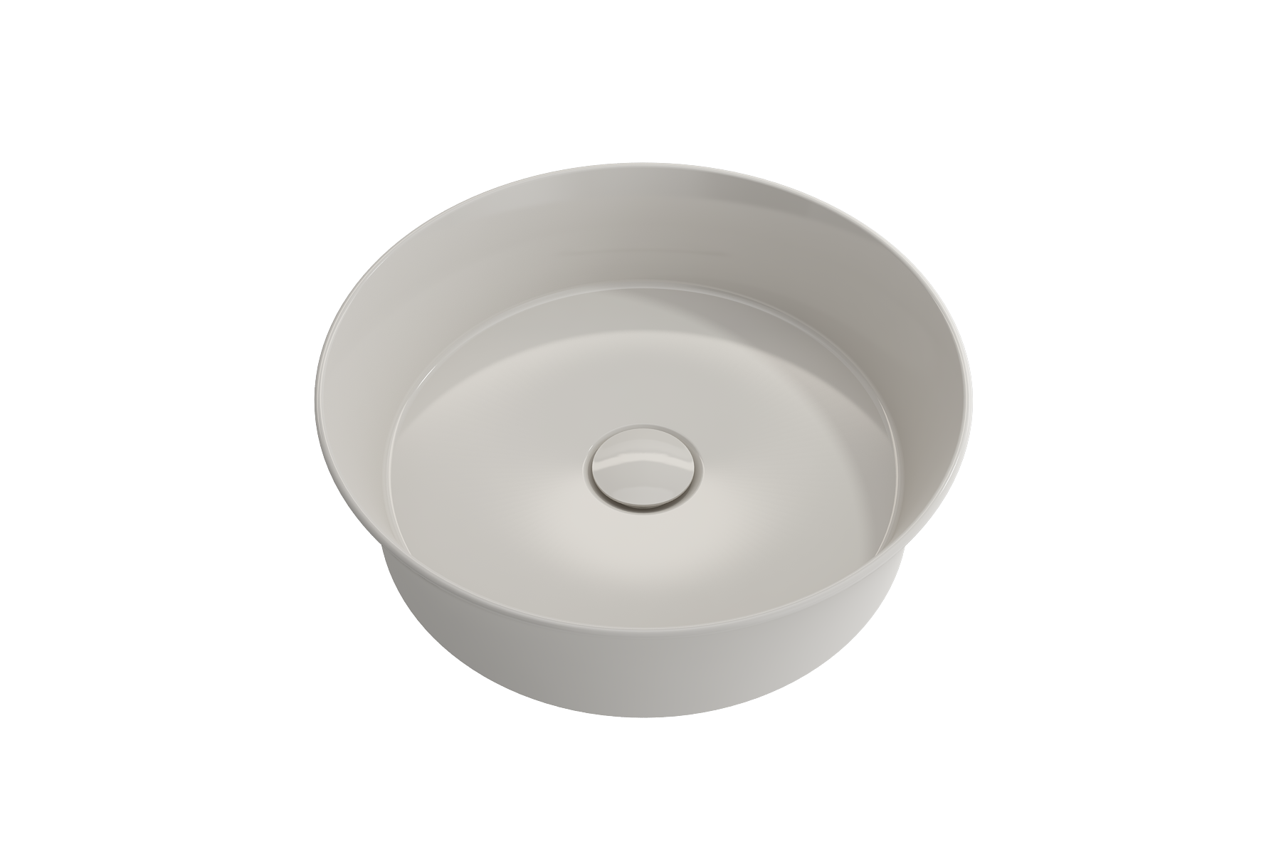 BOCCHI Sottile 15" Round Vessel Fireclay Bathroom Sink, Biscuit, 1478-014-0125