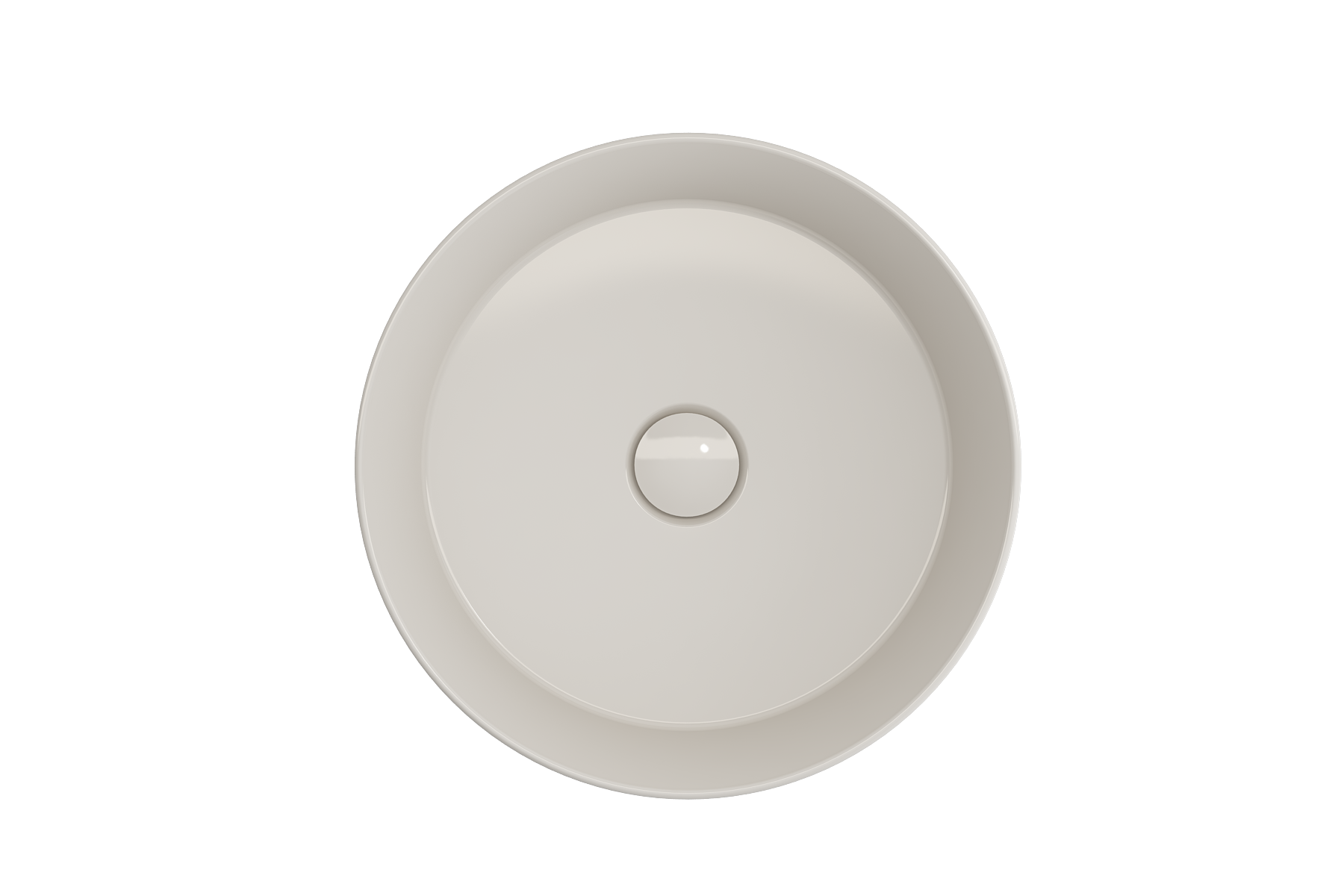 BOCCHI Sottile 15" Round Vessel Fireclay Bathroom Sink, Biscuit, 1478-014-0125