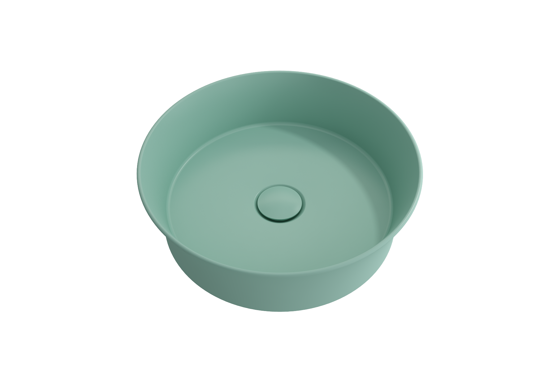 BOCCHI Sottile 15" Round Vessel Fireclay Bathroom Sink, Matte Mint Green, 1478-033-0125