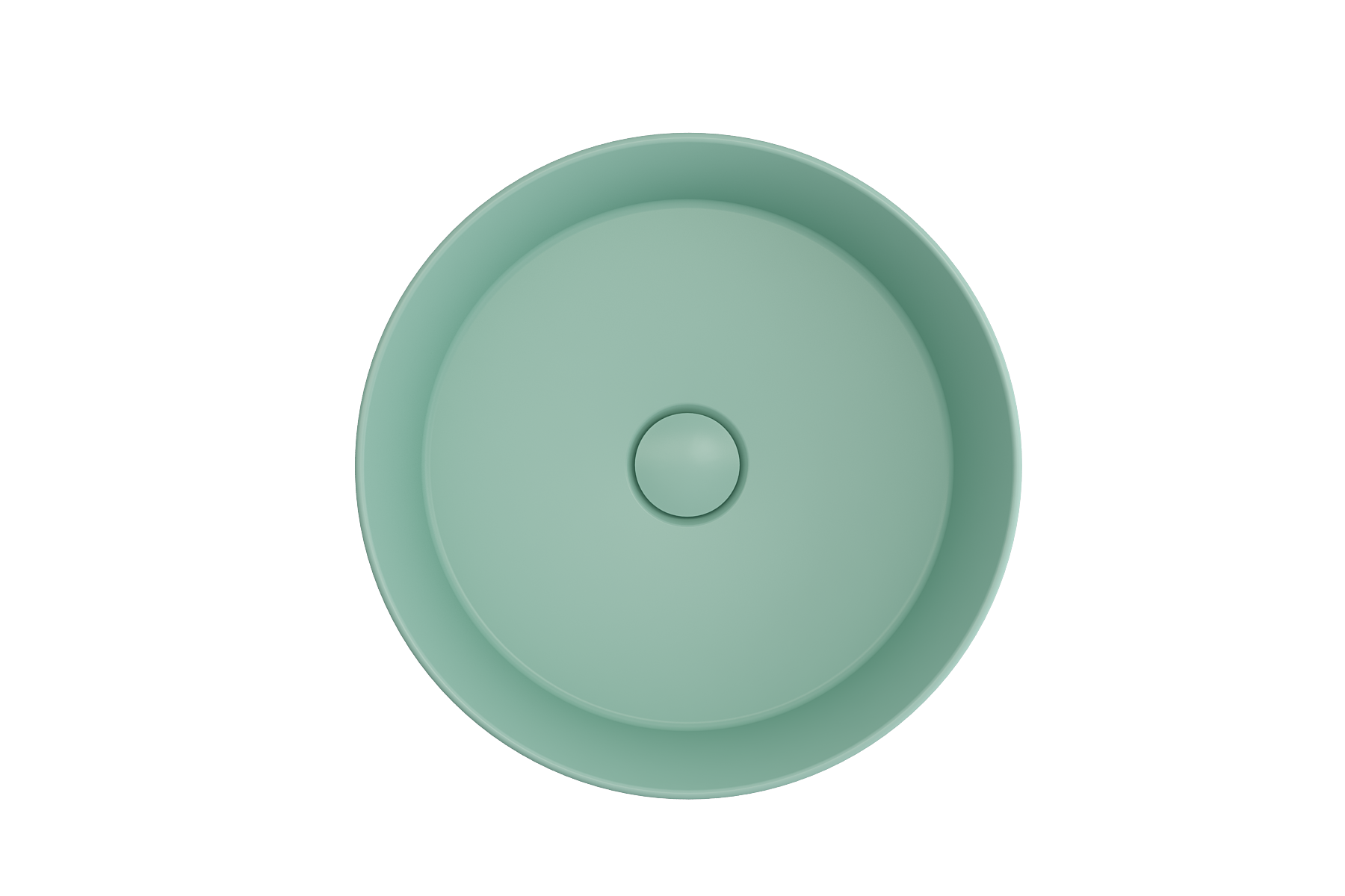 BOCCHI Sottile 15" Round Vessel Fireclay Bathroom Sink, Matte Mint Green, 1478-033-0125