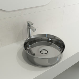 Alternate Image for BOCCHI Sottile 15" Round Vessel Fireclay Bathroom Sink, Platinum, 1478-401-0125
