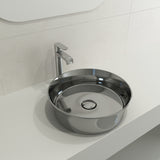 BOCCHI Sottile 15" Round Vessel Fireclay Bathroom Sink, Platinum, 1478-401-0125
