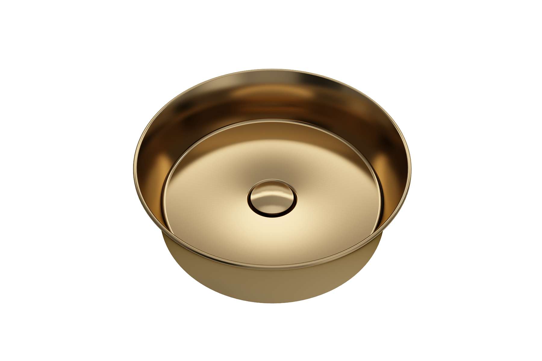 BOCCHI Sottile 15" Round Vessel Fireclay Bathroom Sink, Matte Gold, 1478-403-0125