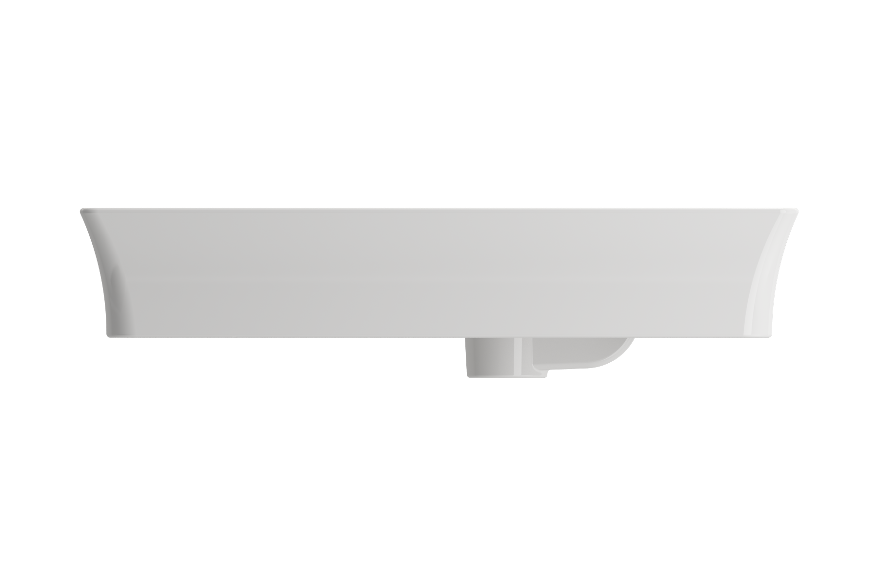 BOCCHI Sottile 24" Rectangle Vessel Fireclay Bathroom Sink, White, Single Faucet Hole, 1479-001-0126
