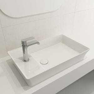 Alternate Image for BOCCHI Sottile 24" Rectangle Vessel Fireclay Bathroom Sink, White, Single Faucet Hole, 1479-001-0126