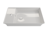 BOCCHI Sottile 24" Rectangle Vessel Fireclay Bathroom Sink, White, Single Faucet Hole, 1479-001-0126