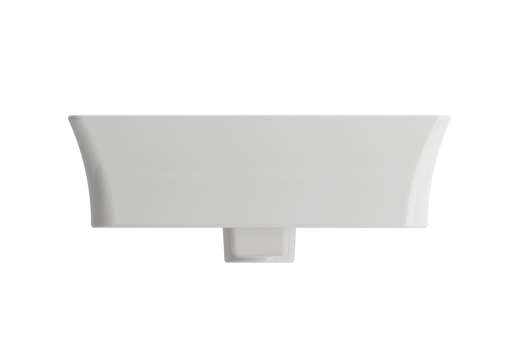 BOCCHI Sottile 24" Rectangle Vessel Fireclay Bathroom Sink, White, Single Faucet Hole, 1479-001-0126