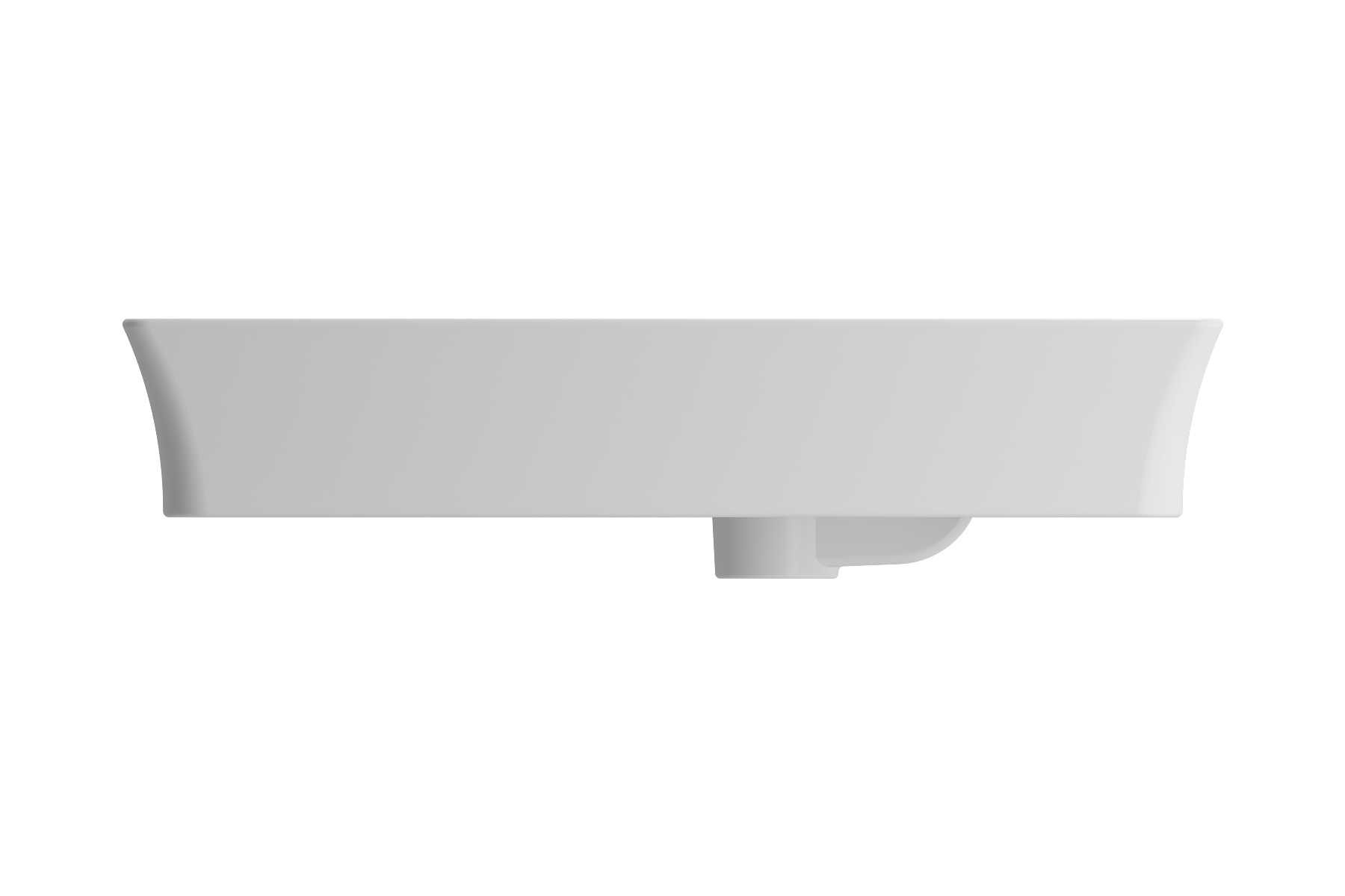 BOCCHI Sottile 24" Rectangle Vessel Fireclay Bathroom Sink, Matte White, Single Faucet Hole, 1479-002-0126