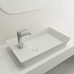 Alternate Image for BOCCHI Sottile 24" Rectangle Vessel Fireclay Bathroom Sink, Matte White, Single Faucet Hole, 1479-002-0126