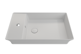 BOCCHI Sottile 24" Rectangle Vessel Fireclay Bathroom Sink, Matte White, Single Faucet Hole, 1479-002-0126