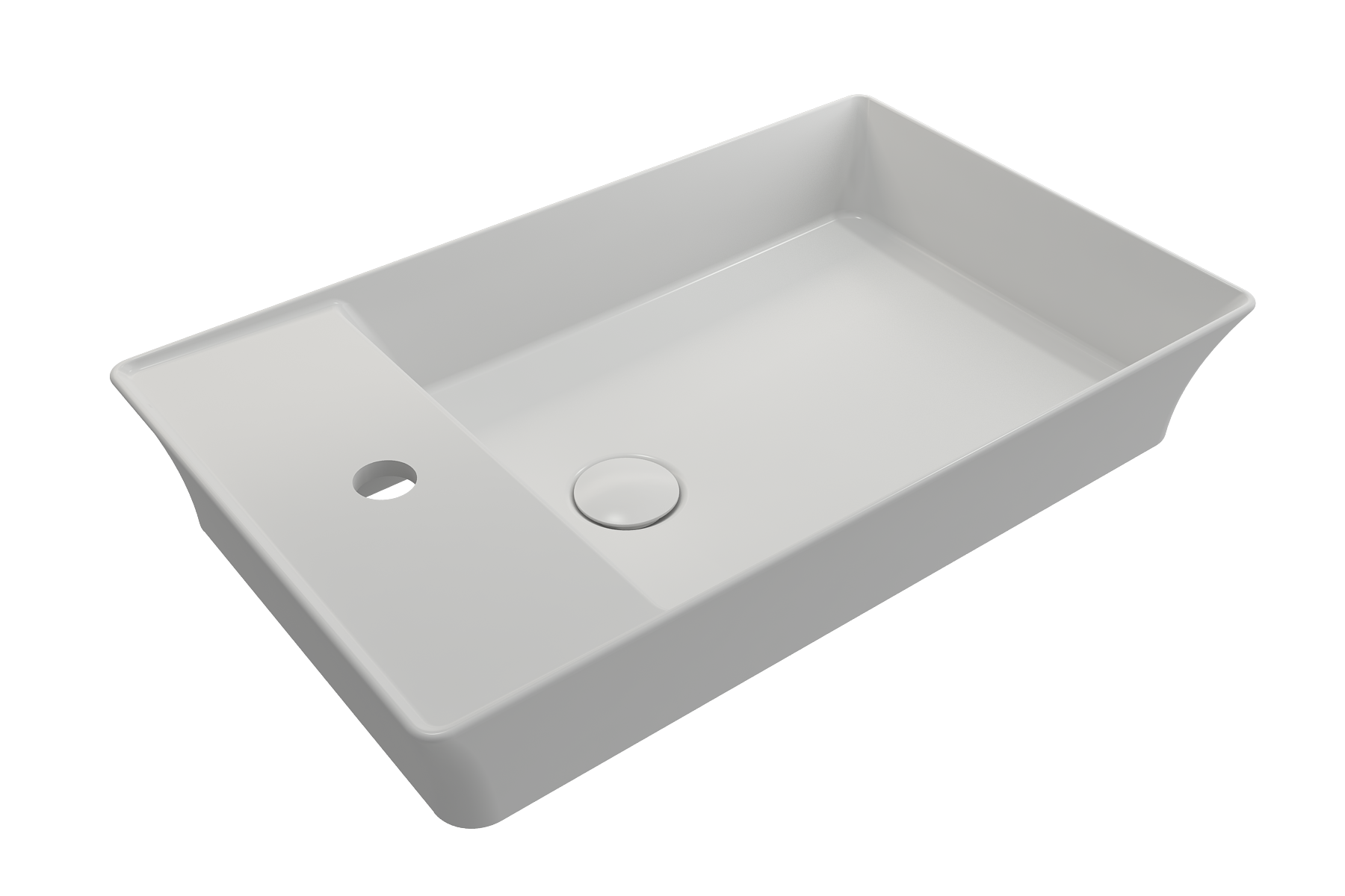 BOCCHI Sottile 24" Rectangle Vessel Fireclay Bathroom Sink, Matte White, Single Faucet Hole, 1479-002-0126