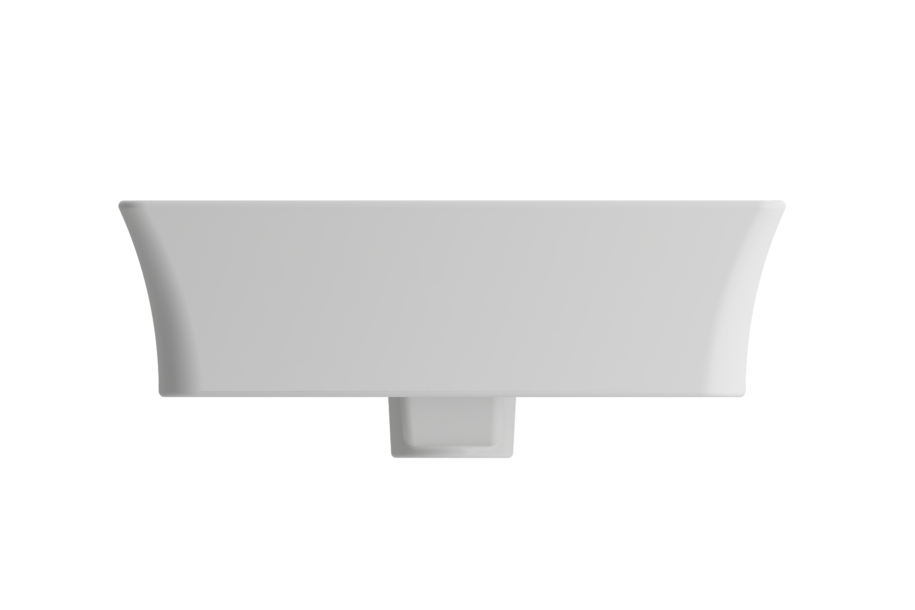 BOCCHI Sottile 24" Rectangle Vessel Fireclay Bathroom Sink, Matte White, Single Faucet Hole, 1479-002-0126
