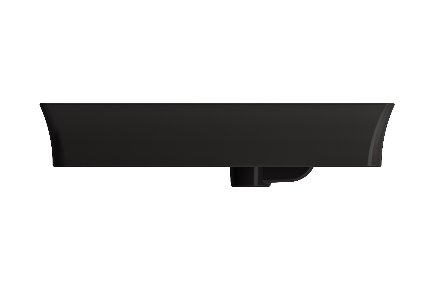Alternate Image for BOCCHI Sottile 24" Rectangle Vessel Fireclay Bathroom Sink, Matte Black, Single Faucet Hole, 1479-004-0126