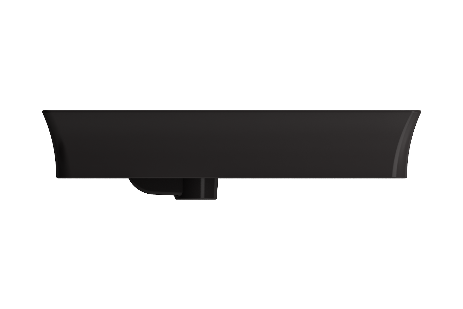 Alternate Image for BOCCHI Sottile 24" Rectangle Vessel Fireclay Bathroom Sink, Matte Black, Single Faucet Hole, 1479-004-0126