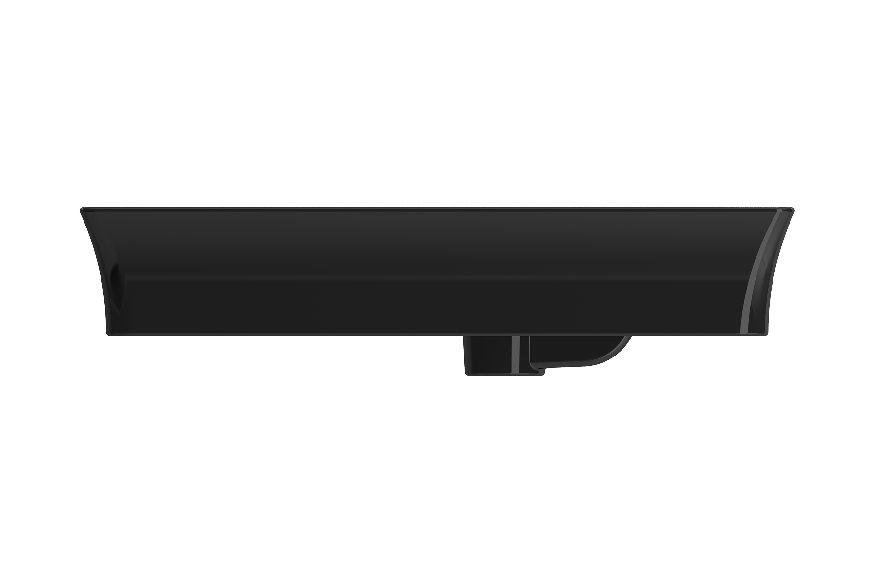 BOCCHI Sottile 24" Rectangle Vessel Fireclay Bathroom Sink, Black, Single Faucet Hole, 1479-005-0126