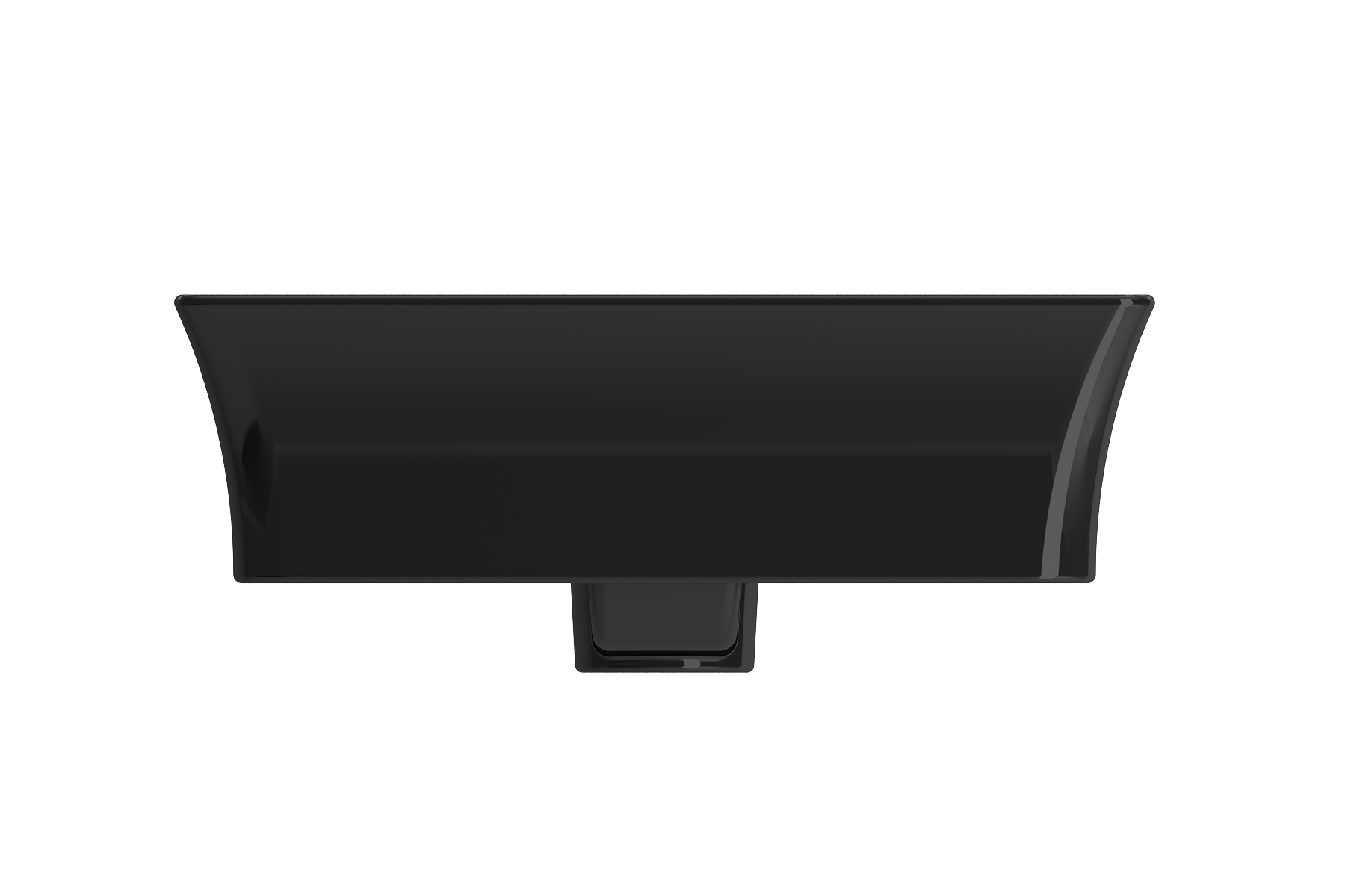 BOCCHI Sottile 24" Rectangle Vessel Fireclay Bathroom Sink, Black, Single Faucet Hole, 1479-005-0126
