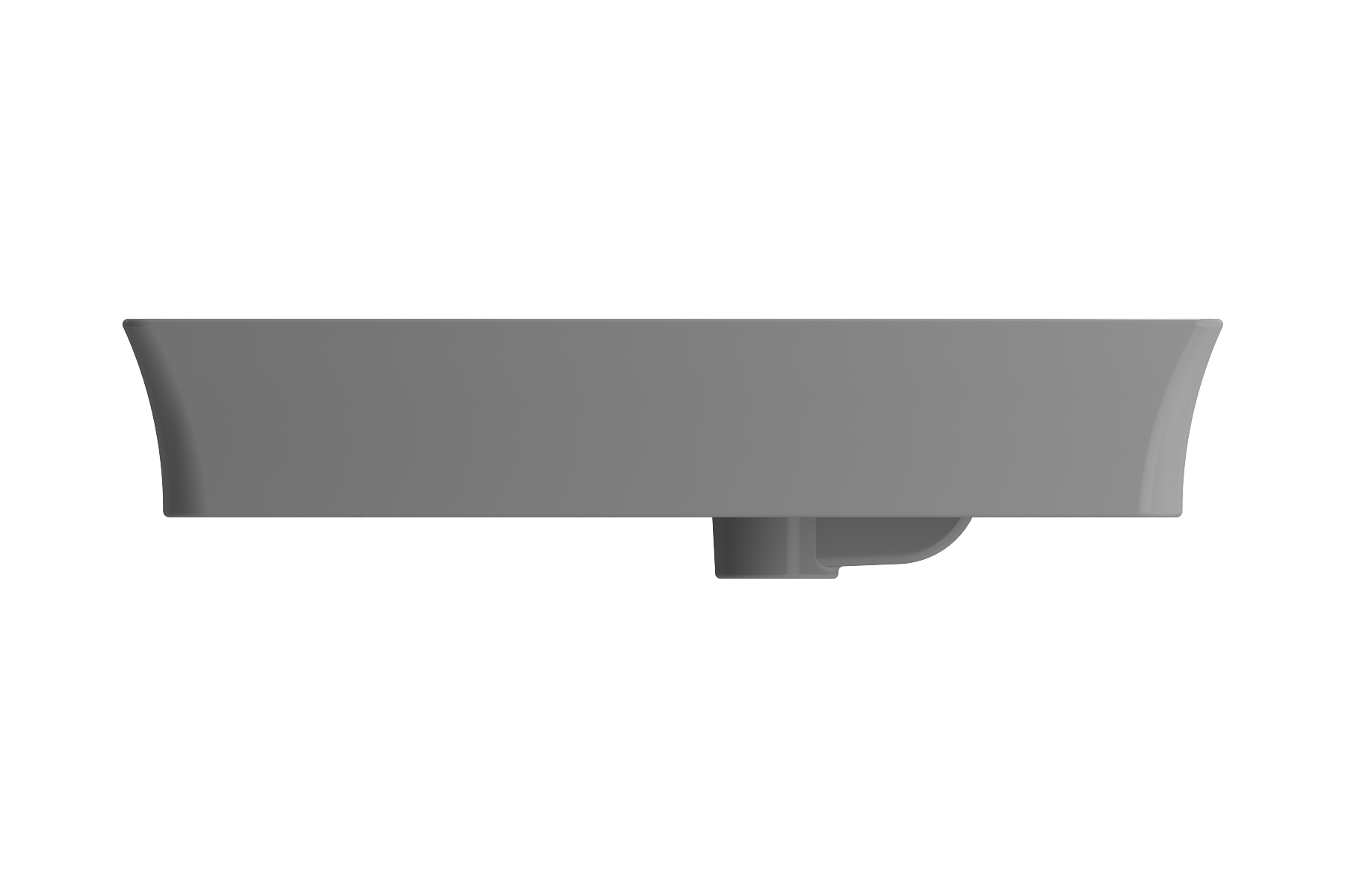 BOCCHI Sottile 24" Rectangle Vessel Fireclay Bathroom Sink, Matte Gray, Single Faucet Hole, 1479-006-0126