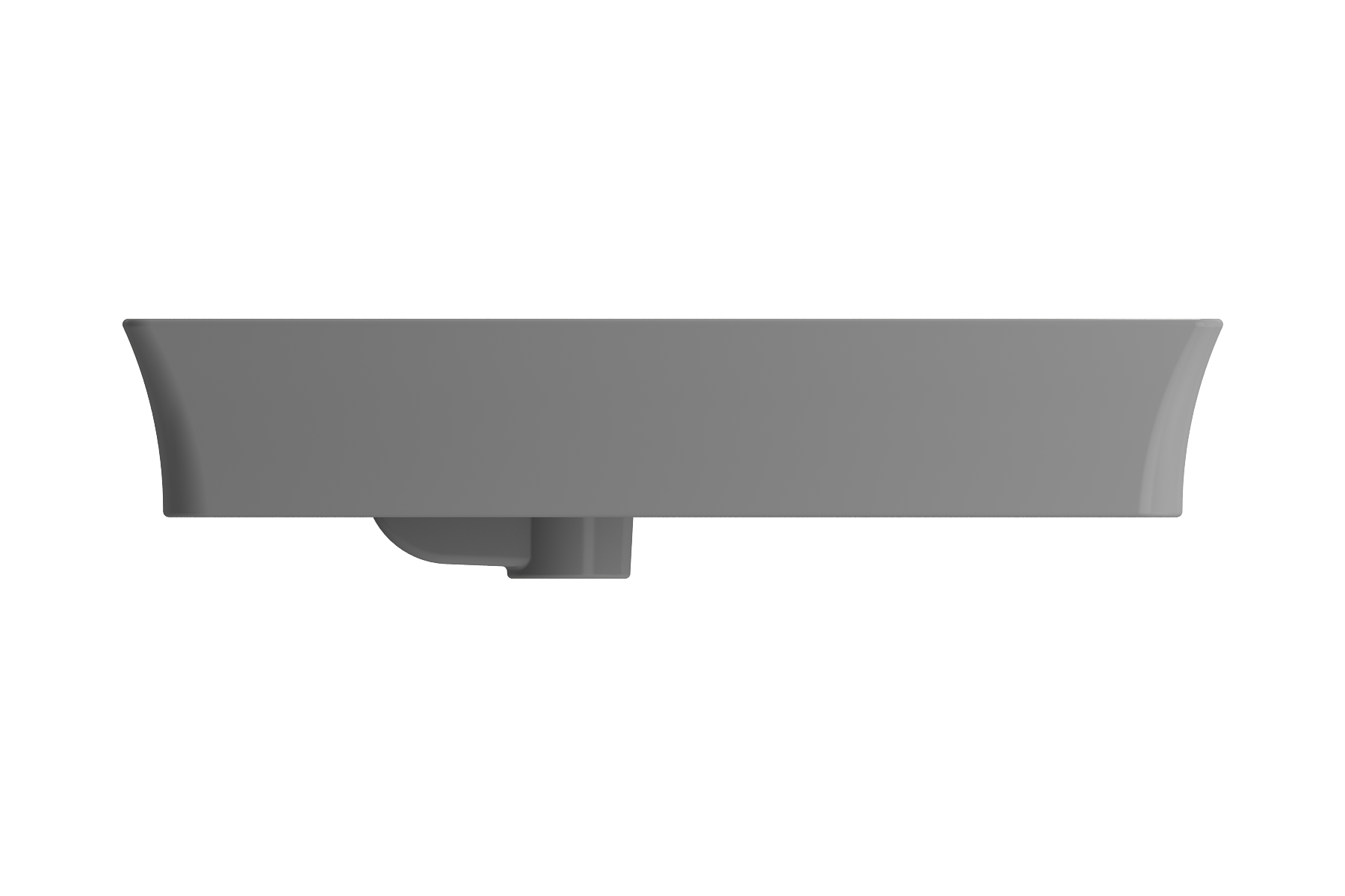 BOCCHI Sottile 24" Rectangle Vessel Fireclay Bathroom Sink, Matte Gray, Single Faucet Hole, 1479-006-0126