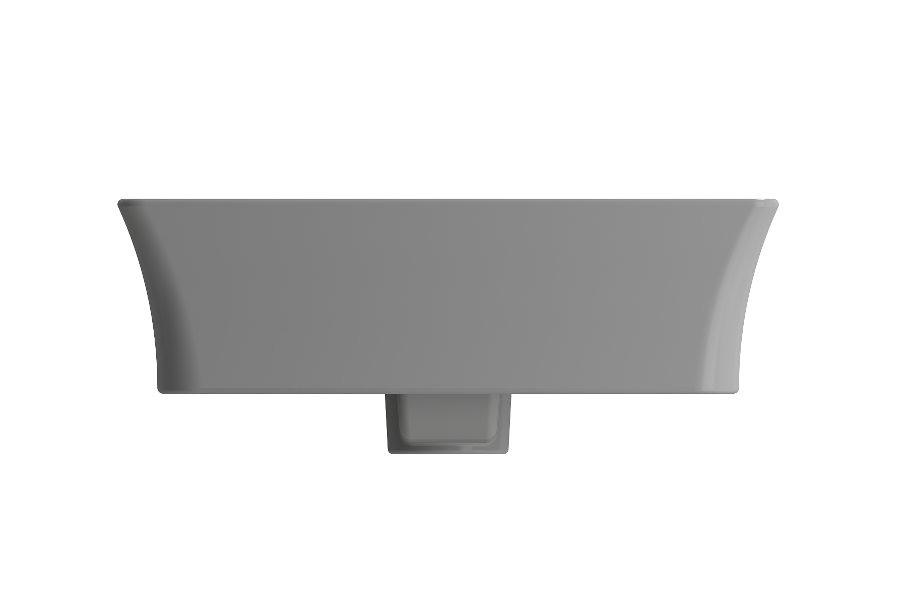 BOCCHI Sottile 24" Rectangle Vessel Fireclay Bathroom Sink, Matte Gray, Single Faucet Hole, 1479-006-0126