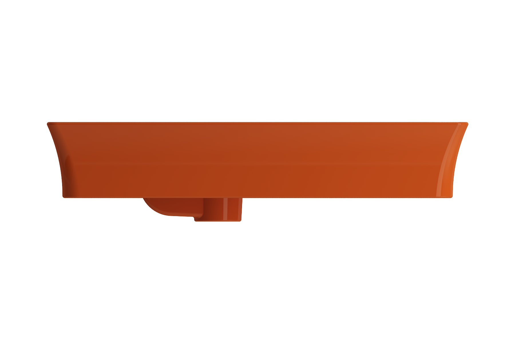 BOCCHI Sottile 24" Rectangle Vessel Fireclay Bathroom Sink, Orange, Single Faucet Hole, 1479-012-0126