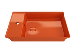 BOCCHI Sottile 24" Rectangle Vessel Fireclay Bathroom Sink, Orange, Single Faucet Hole, 1479-012-0126