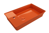 BOCCHI Sottile 24" Rectangle Vessel Fireclay Bathroom Sink, Orange, Single Faucet Hole, 1479-012-0126